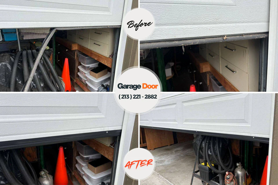 Before and after: garage door repair Dranesville, VA